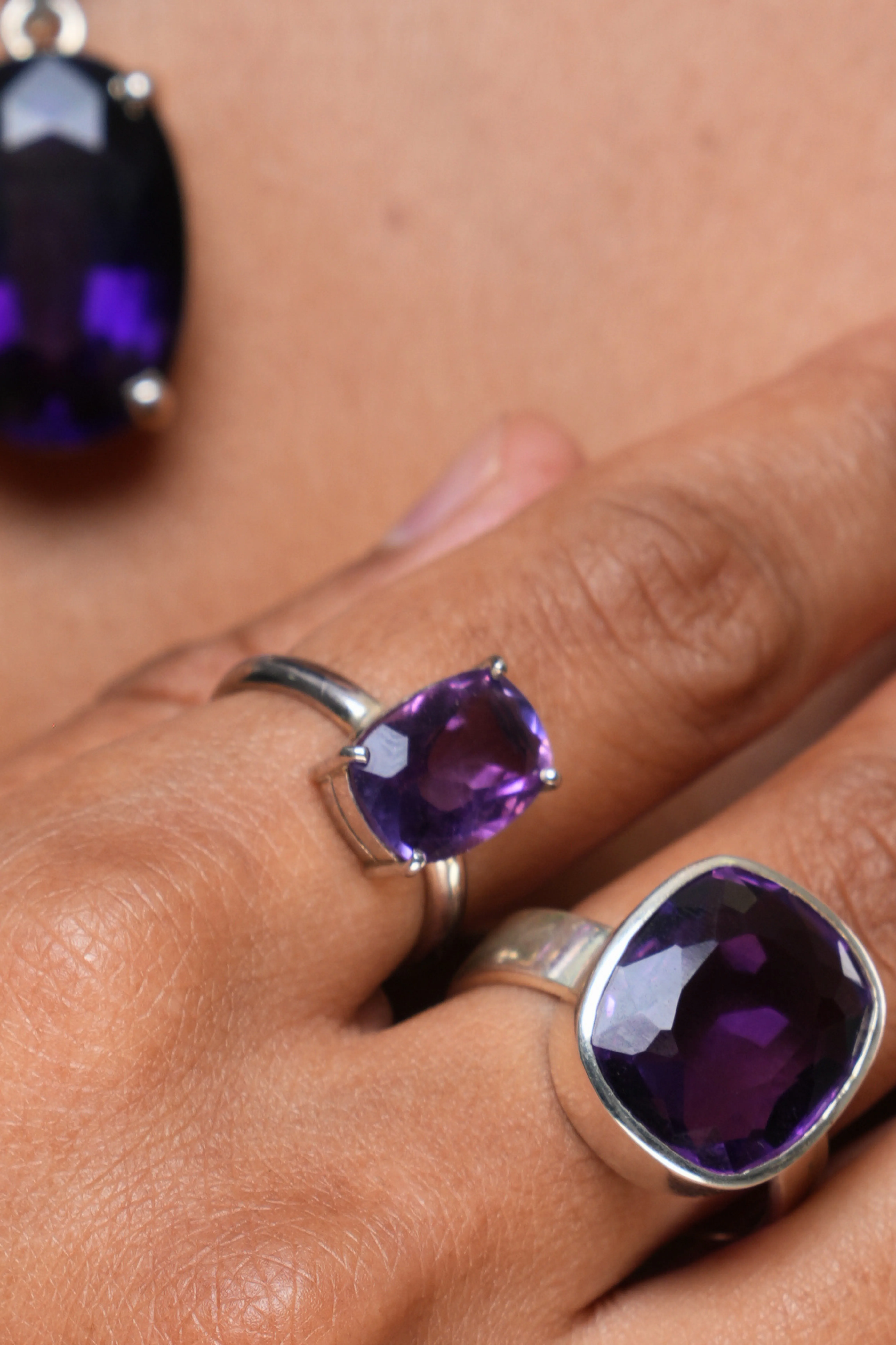 Amethyst Bezel Setting (Square) Ring, Odyssey by Silver